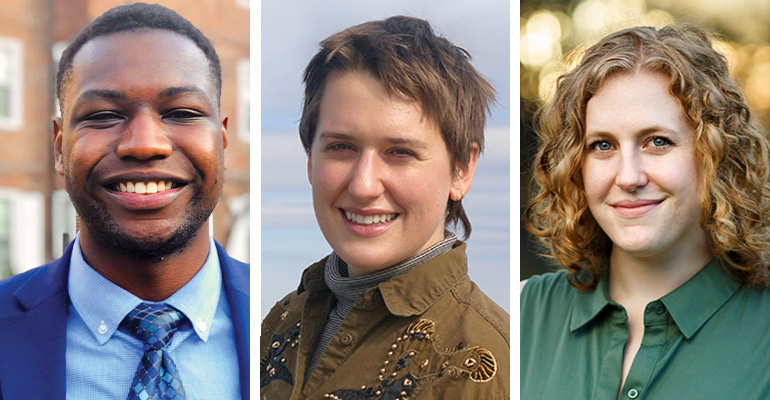 triptych of three headshots