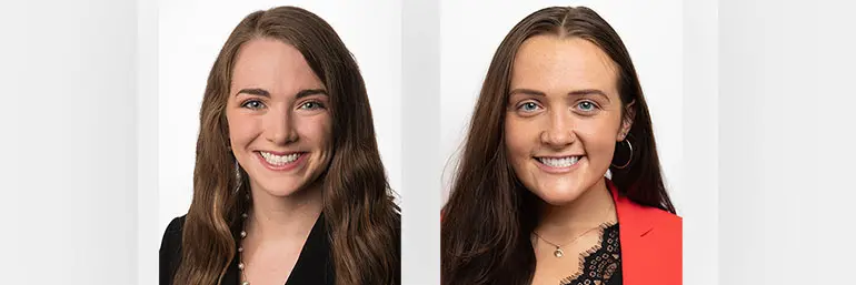 Portraits of two women, side by side.