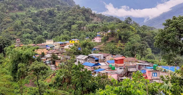 A village in a remote countryside.