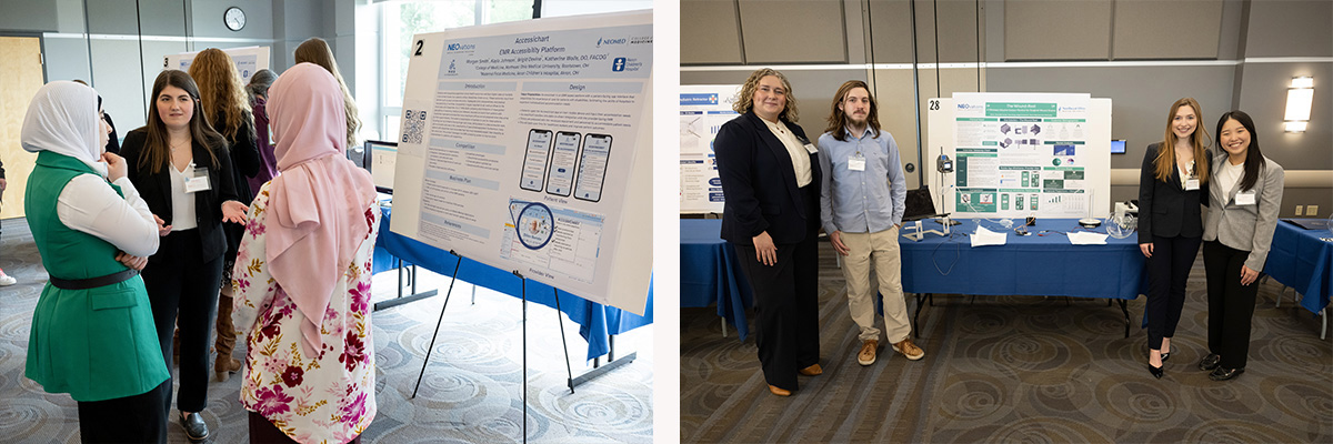 side by side photos of poster presentations