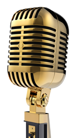 A gold microphone