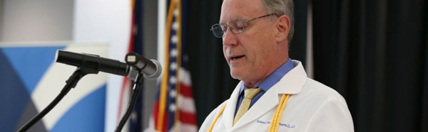 Dean Kasmer delivering the 2019 Annual College Address